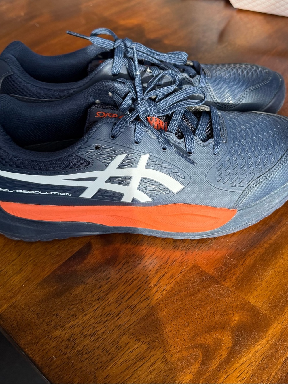 Asics Tennis Shoes in Navy and Orange